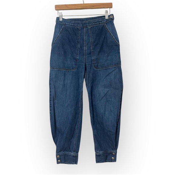 Rachel Comey Denim - Rachel Comey Cropped Jeans Womens Sz 4 Relaxed baggy Leg High Waisted Dark Wash